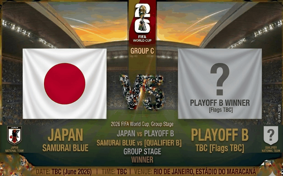Japan vs Playoff B Winner